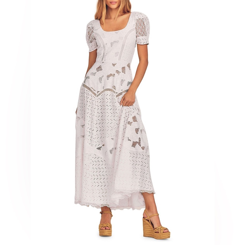 LoveShackFancy Nella Dress in True White, Size 8